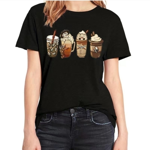 Halloween Horror Crew Neck T Shirt Women's XL - Picture 2 of 5